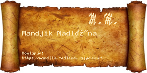 Mandjik Madléna névjegykártya